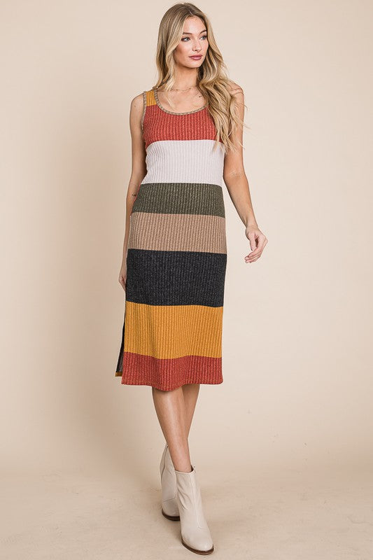 COLOR BLOCK CASUSAL DRESS